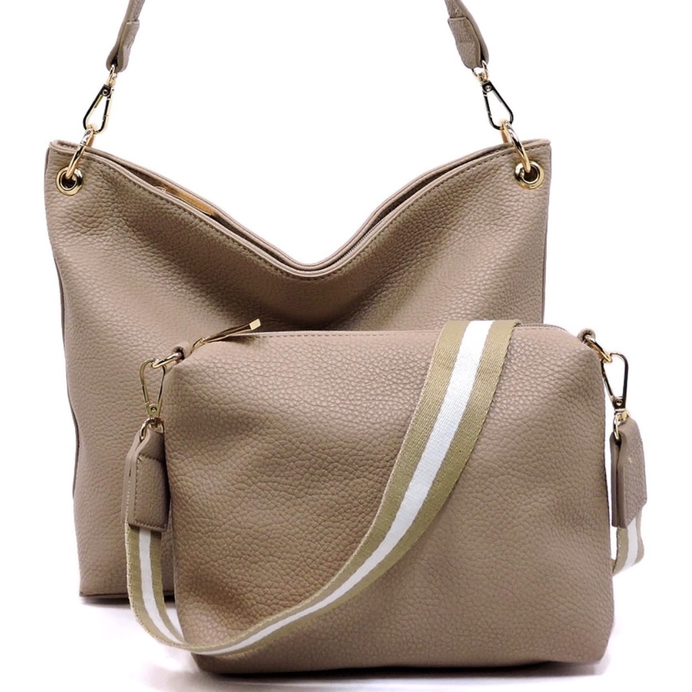 Vegan Leather Taupe Handbag